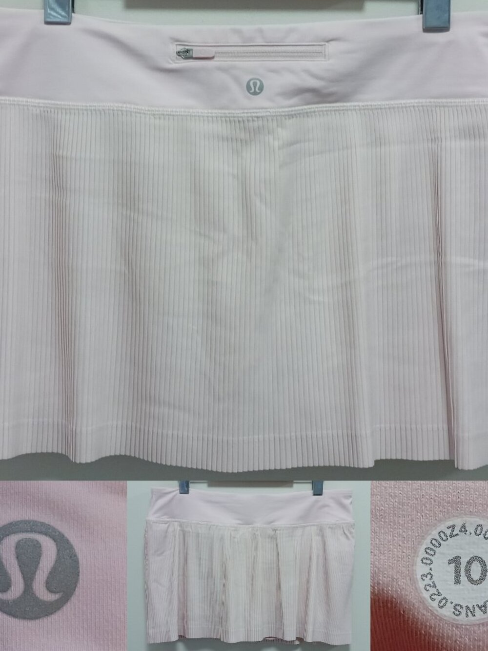 Lululemon Pleat to Street Mid-Rise Skirt Size 10 Large Skort Flush Pink Swift